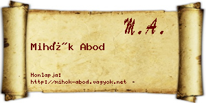 Mihók Abod névjegykártya